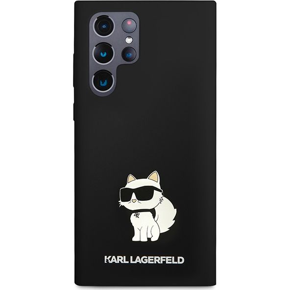 Etui Karl Lagerfeld Silicone Choupette do Galaxy S24 Ultra, czarne.